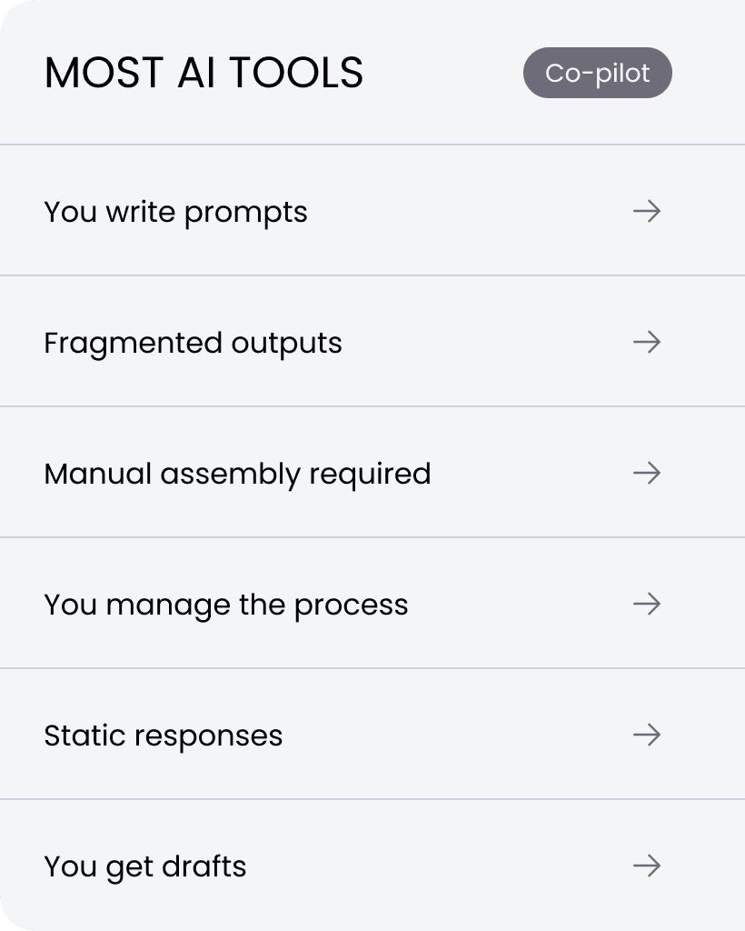 Protaigé task list mockup