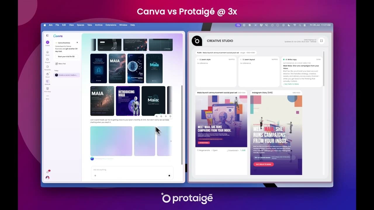 Sketch Studio vs Canva AI: side-by-side AI design test on one brief