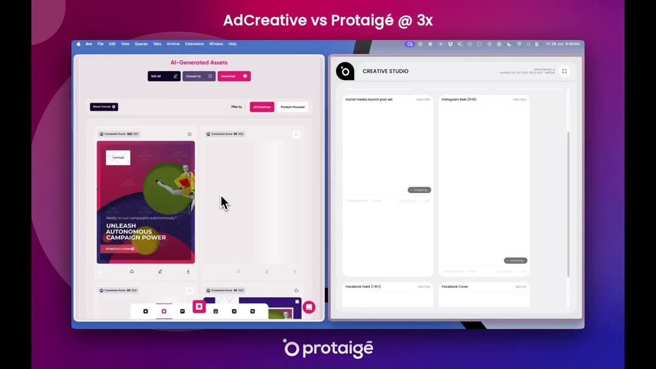 Sketch Studio vs AdCreative: side-by-side AI design test on one brief